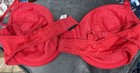 Betty Boop Red Bra 38d Handmade W  Betty Boop Fabric stones roses-very Rare             