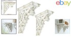Vintage Style White Corbels For Floating Shelves Durable Wooden Bracket Set