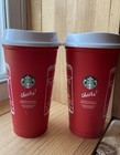 Brand New Set Of 2 2025 Starbucks Limited Edition Reusable 16 Oz Red Cups