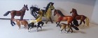 Lot Of 8 Horses 2 Breyer   4 Mini Winnies 1 Schleich   1 Vintage Flocked 70-80 s