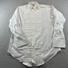 Brooks Brothers Makers Tuxedo Shirt Men 15 5-3 White Pleated Bib French Cuff Usa