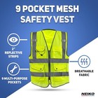  Safety Vest With Pockets 6x-large Yellow Mesh