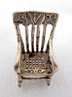 Miniature European 800 Solid Silver Rocking Chair Figurine