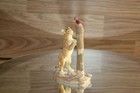 Cat Chasing Bird On Top Of Tree Original Resin Figurine  
