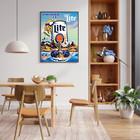 Huge Vintage Retro Beer Poster M Lite 18x24 In Vikings Beer Art