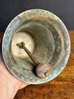 Lg  Antique Vtg  Brass Metal Ships Bell Nautical Bell 8    Tall Locomotive Steam