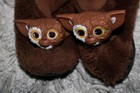 Vintage 80s Gremlins Gizmo Children s House Slippers Shoes Brown 6 5  Long Rare
