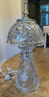 Vintage Etched Clear Cut Glass Crystal Lamp Star Of David Designed 60s Works Ec