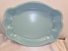 Vintage Metlox Poppytrail Turquoise  Ruffled Tray 1950 Mid-century Usa