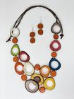 Handmade Tagua Nut Set Necklace And Earrings 