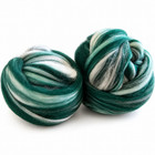 100  Merino Wool Roving Green White Combed Top For Spinning Felting Fiber Art