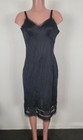 Vintage Sz 36 Tall Nylon Full Slip Lace Bodice Black Sissy Adjustable