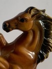 Vintage Horse Porcelain Figurine Brown Statue Detailed Standing Rearing Style Un