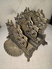 Vintage Solid Brass Double Section Letter Holder - Made In Italy