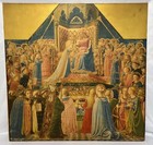 Antique Fra Angelico  1395-1455  Coronation Of The Virgin Lithograph Gilded 32 