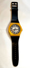 Giant Black Yellow Retro Swatch Style Hanging Wrist Watch Wall Clock 3ft Works