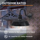 14-inch Industrial Rlm Gooseneck Barn Light Fixture - 10 In  Long Gooseneck Arm