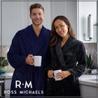 Ross Michaels Mens Robe Big   Tall - Long Plush Shawl Collar Fleece Bathrobe  mi