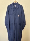 Carhartt Flame Resistant Men s Blue Twill Cotton Coveralls L Reg 