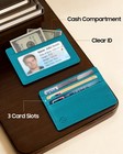 Credit Card Holder Case Sleeve With Id Window  rfid Blocking  Leather Wallet
