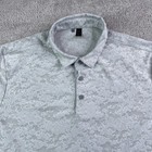 Adidas Golf Polo Shirt Mens Large Grey Textured Jacquard Camo Performance