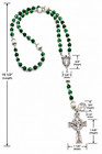 St  Patrick Irish Green Marbled Rosary W  Medals   Celtic Crucifix Pendant