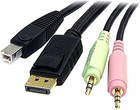 6ft 4-in-1 Usb Displayport Kvm Switch Cable W audio   Microphone  dp4n1usb6  bla