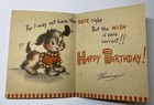 Vintage Birthday Greeting Card Dog With Sweater Hallmark - Used