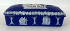 Wedgwood Cobalt Blue Jasperware Match Box Holder Pegasus
