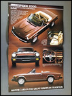 1981 Fiat Spider 2000 Vintage Original Car Sales Brochure Poster - Convertible