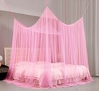 4 Corner Post Elegant Mosquito Net Curtain Bed Canopy For Full Queen King Size