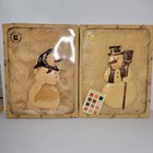 Pair Of Hawaiin Aloha Wood Art Snowman And  Snow Woman Wall Decor Christmas
