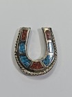 Horseshoe  Crushed Blue   Dark Red Tourquise Silver Color Metal