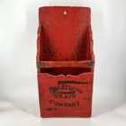 Antique Primitive Heartland Grain Company Scoop Wood Red 21 3 4   