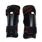 Mag Karate tkd Vinyl Shin Guards Black  White