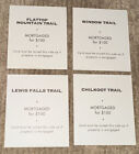 2001 Monopoly National Park Edition Replacement Pieces 4 Trail Cards