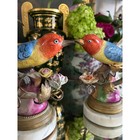 Pair Of Antique French Porcelain Bird Figural Lamps