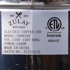 Zulay Electric Coffee Urn 100 Cup Model  1000160 Replacement Tube Cover