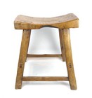Antique 19th Century Chinese Elmwood Stool     Rustic Solid Elm Wood Accent Piece