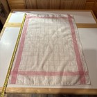 Vintage Pink Striped Linen Tea Towels Dish Towls  L  k Retro Mcm