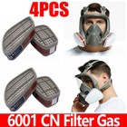 4pcs 6001 Filter Cartridge For Organic Vapor For Respirators 3m 6200 7502 Series