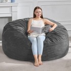 X-large Velvet Bean Bag Chair - Soft Grey Cozy Lounge Seat For Kids   Adults