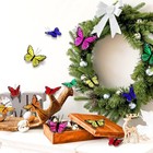 24 Pcs Monarch Butterfly Decorations 4 Size Artificial Monarch Feather Fake Butt