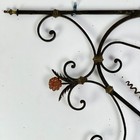 Vintage Architectural Salvage Wrought Iron Wall Decor With Floral   Scroll Motif