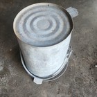 1920 s Antique  Wash Bucket Galvanized Metal Mop Wringer Wood Rollers