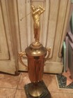Vintage 23    Large Golf Trophy Marble Metal Art Deco Mcm Golfing 1950   s Prop