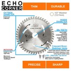 Echo Corner 5-1 2   20mm Arbor  Wood Cutting Circular Saw Blade Silver 