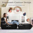  Bean Bag foot Rest fireside Chair Memory Foam Lazy Ottoman Luxury Velvet-black