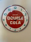 Vintage Style Double Cola Round Clock 12 Inch New With Glass Face