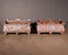 Xl Pair Of French Antique Cast Iron Louis Xv Style Planters flower Pots Garden